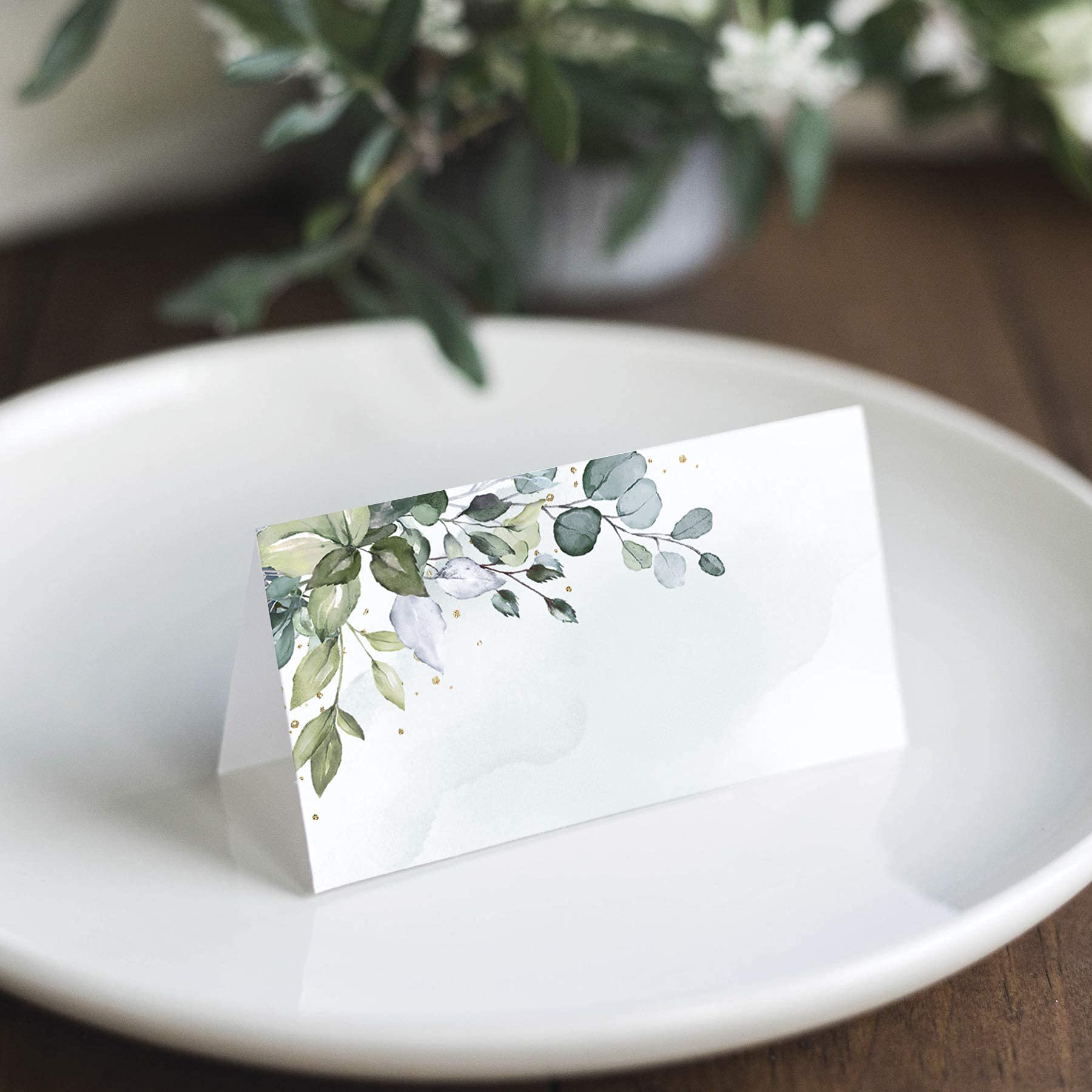 Green Leaf Watercolor Wedding  - Desk Setup Green のレビューと価格