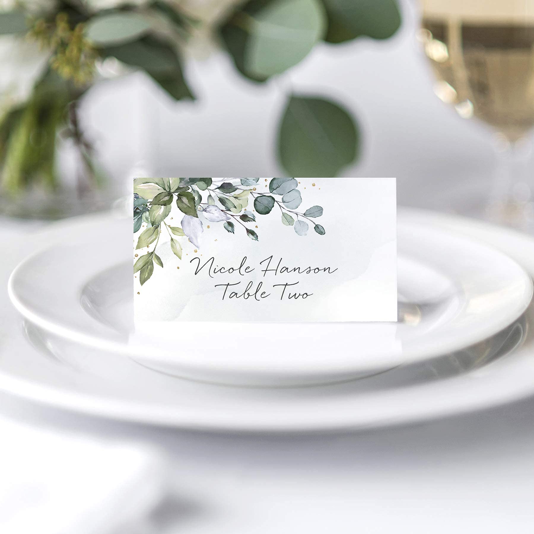 Green Leaf Watercolor Wedding  - Desk Setup Green のレビューと価格