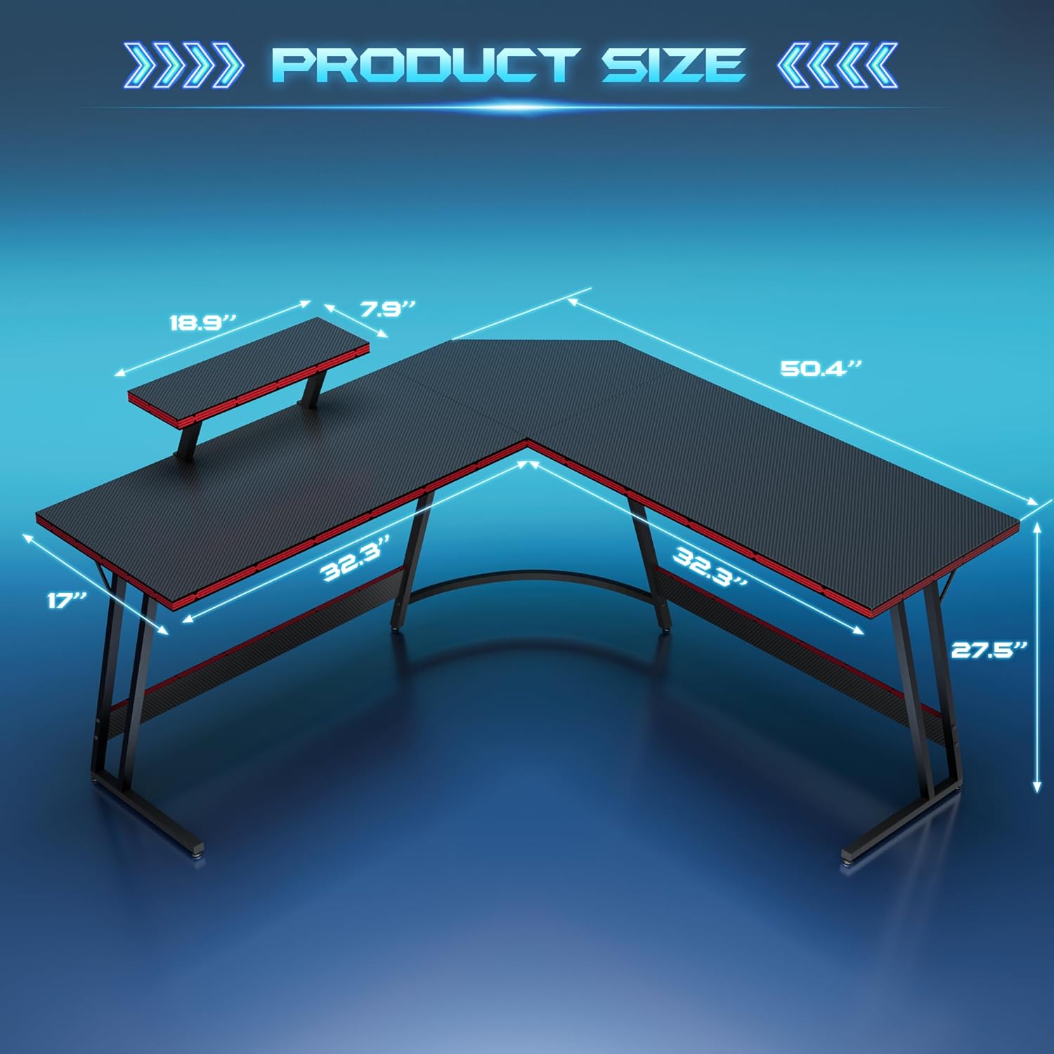 L-Shaped Adjustable Gaming Des - Setup Desk Monitor のレビューと価格