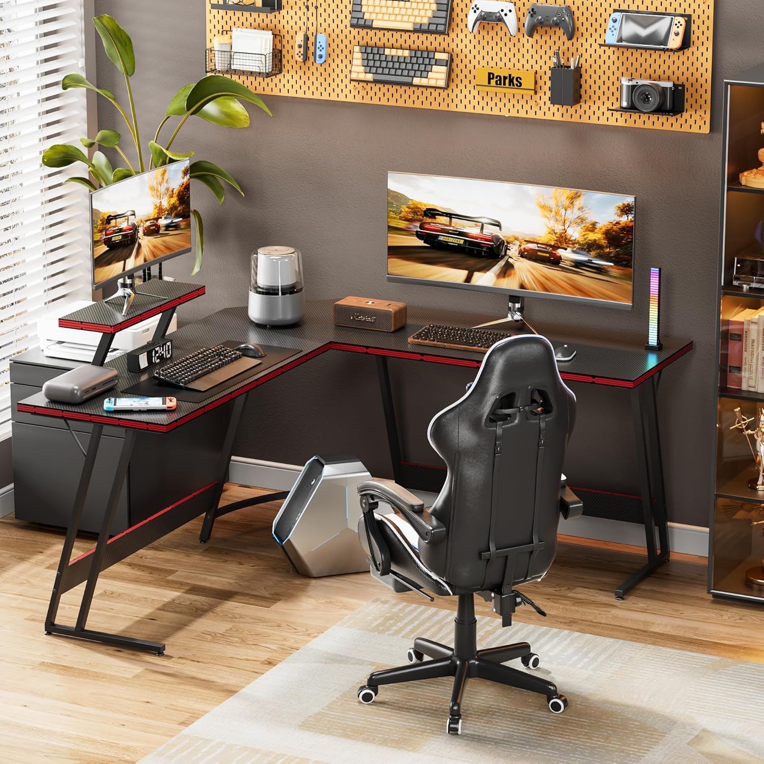 L-Shaped Adjustable Gaming Des - Setup Desk Monitor のレビューと価格