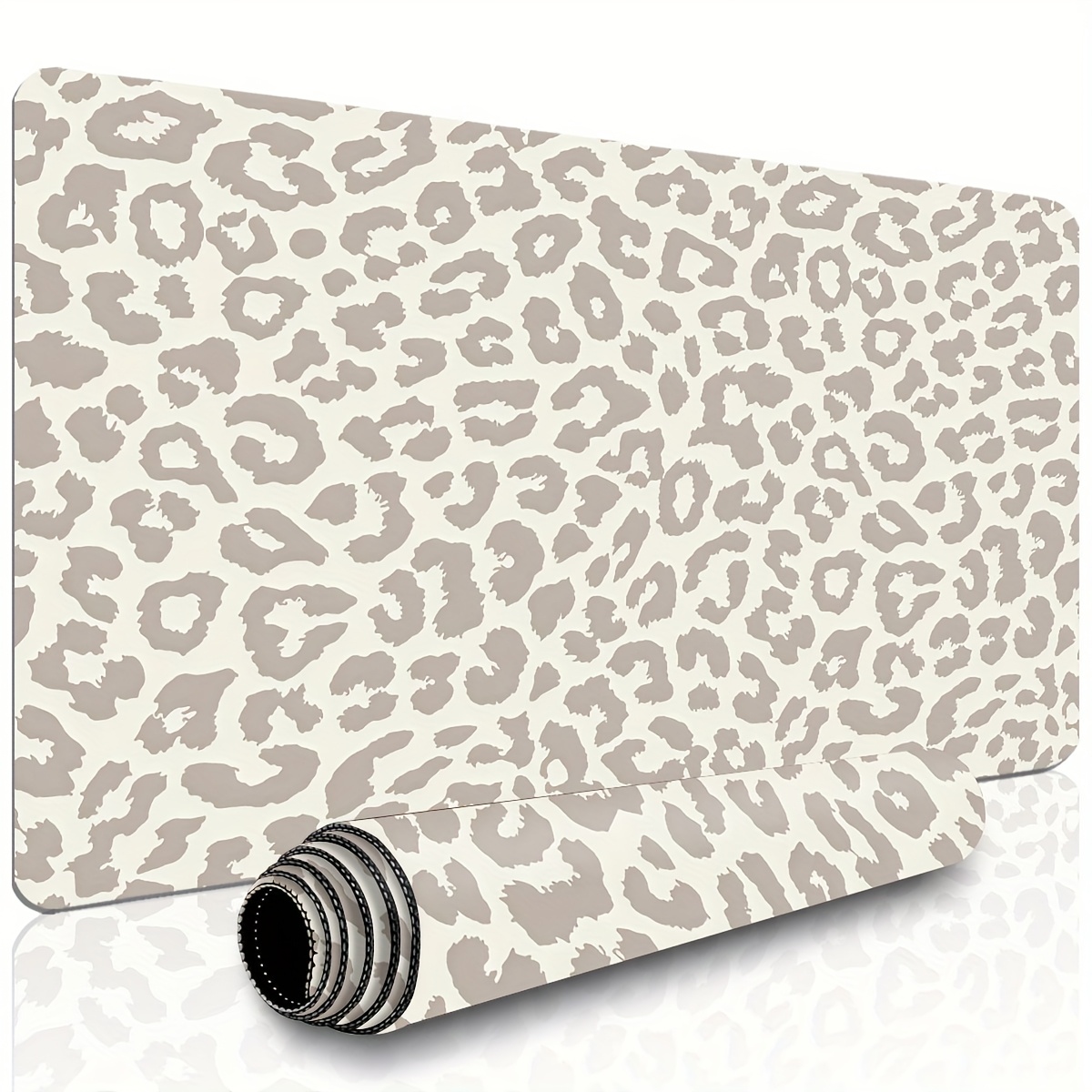 Beige Leopard Print Extended M - Desk Setup Beige のレビューと価格