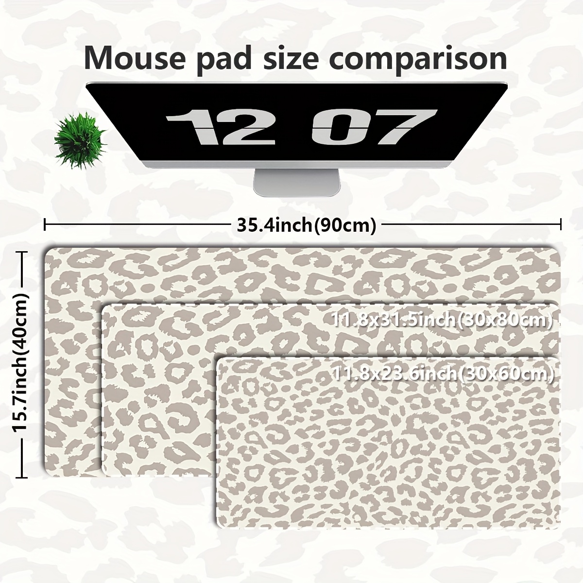 Beige Leopard Print Extended M - Desk Setup Beige のレビューと価格