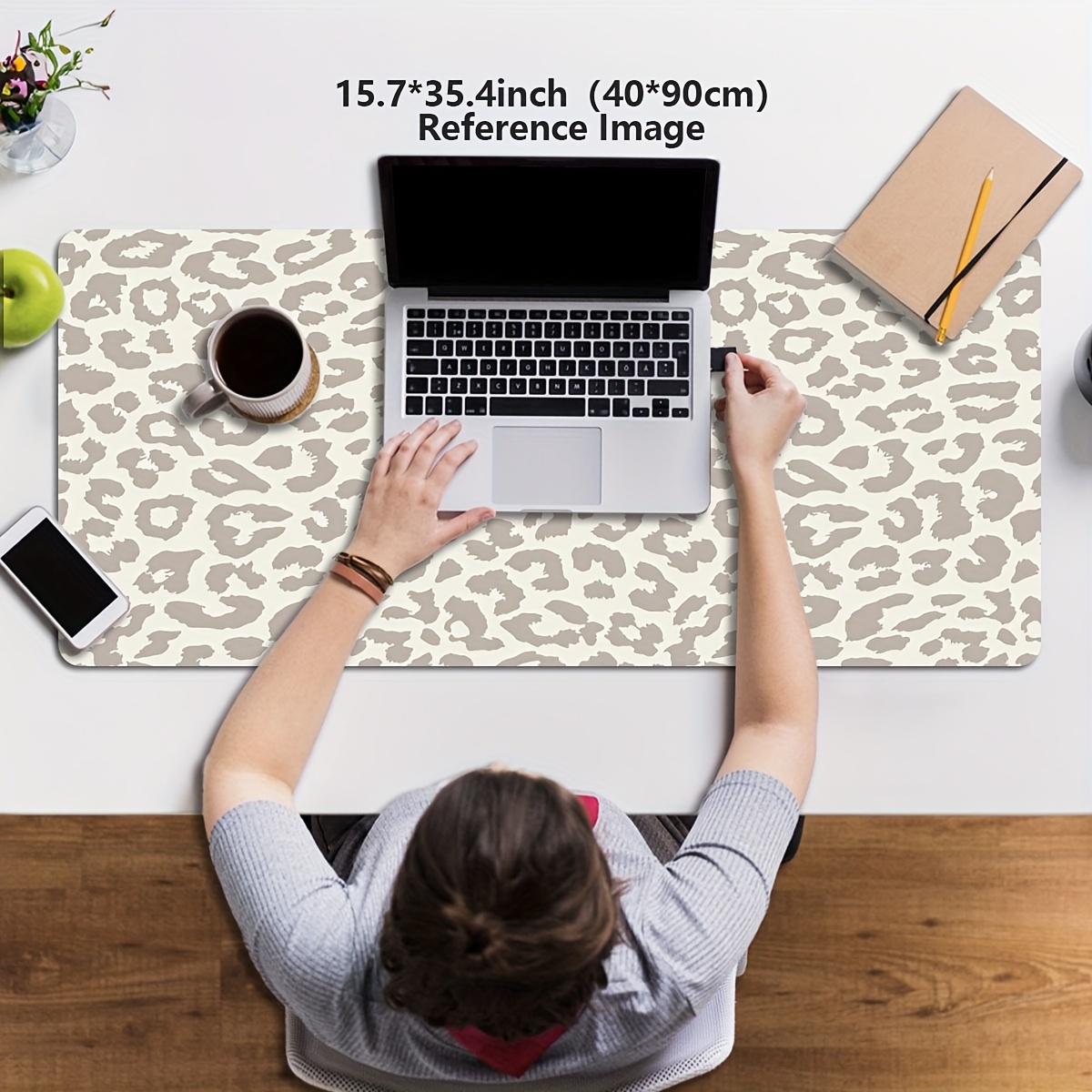 Beige Leopard Print Extended M - Desk Setup Beige のレビューと価格