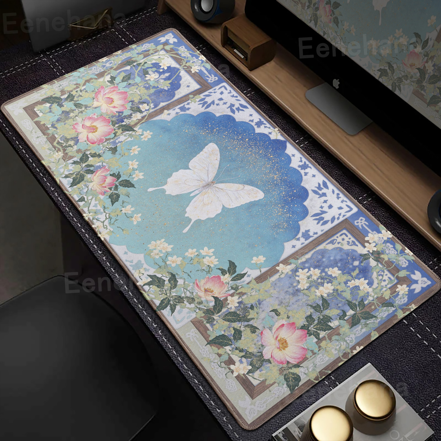 Butterfly Flower Mouse Pad Key - Desk Setup Laptop And Pc のレビューと価格
