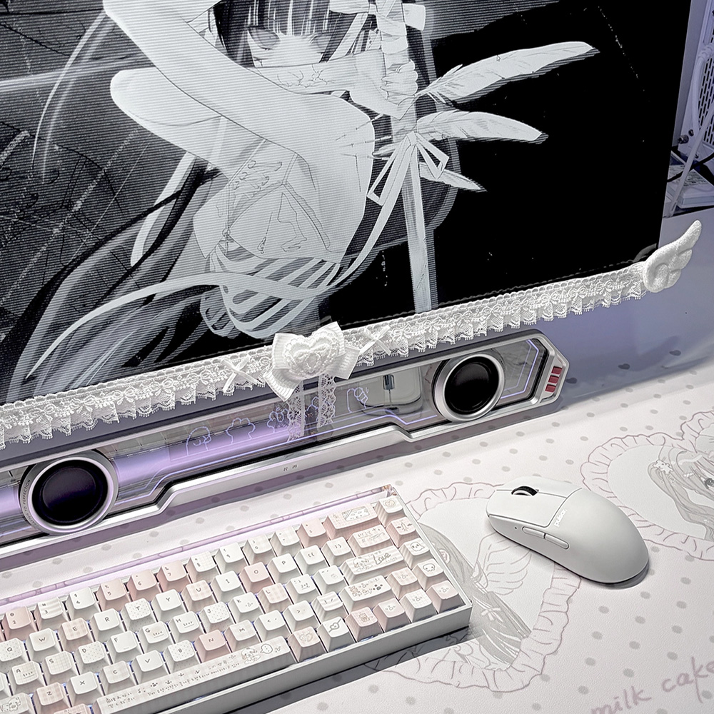 Cute White Lace Monitor Decora - Setup Desk Monitor のレビューと価格