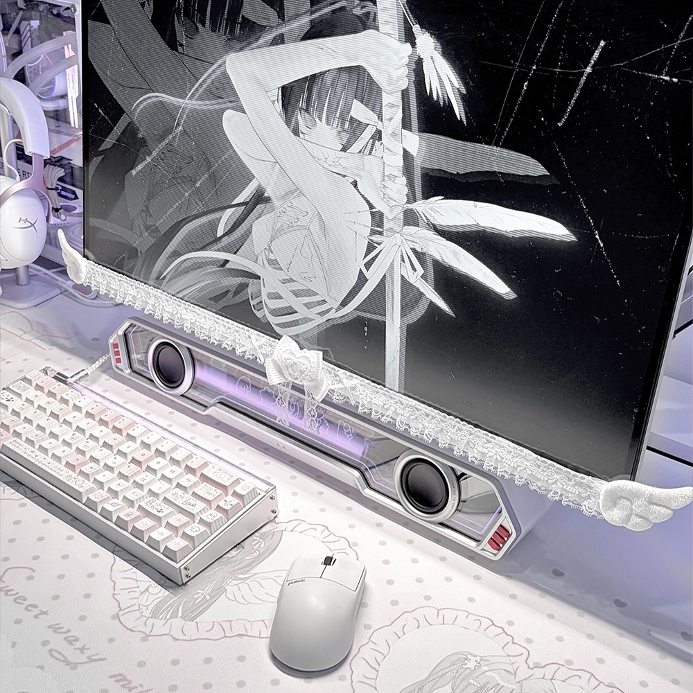 Cute White Lace Monitor Decora - Setup Desk Monitor のレビューと価格