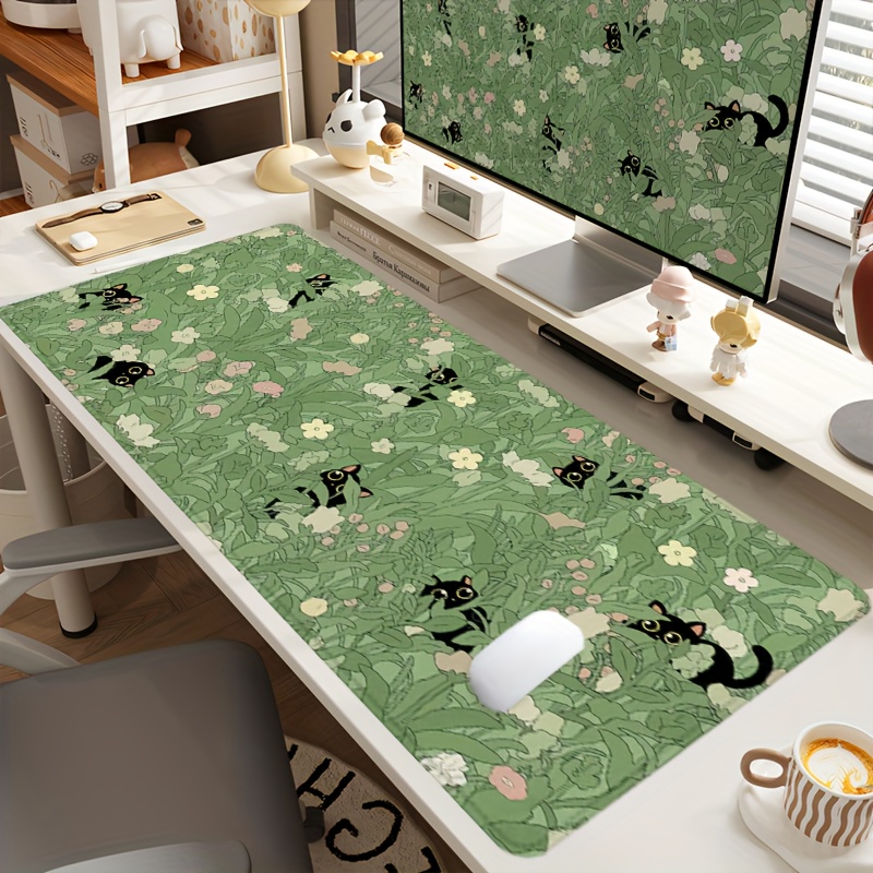Green Aesthetic Cute Cat Desig - Desk Setup Accessories Aesthetic のレビューと価格
