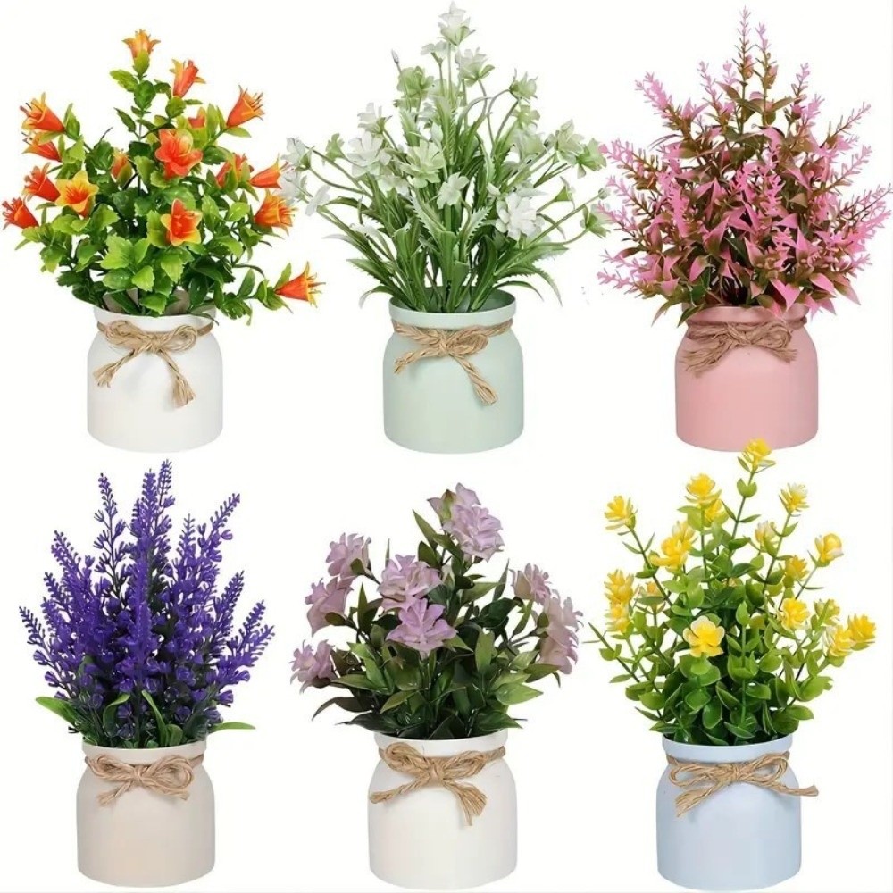 New Fake Potted Flowers Evergr - Desk Setup Plants のレビューと価格