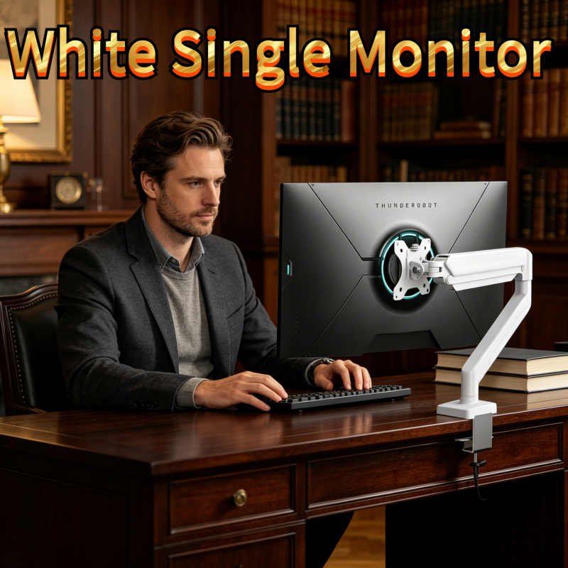 Height Adjustable White Single - Setup Desk Monitor のレビューと価格