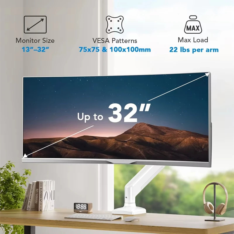 Height Adjustable White Single - Setup Desk Monitor のレビューと価格