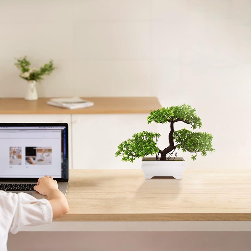 Artificial Bonsai Plastic Bion - Desk Setup Green のレビューと価格