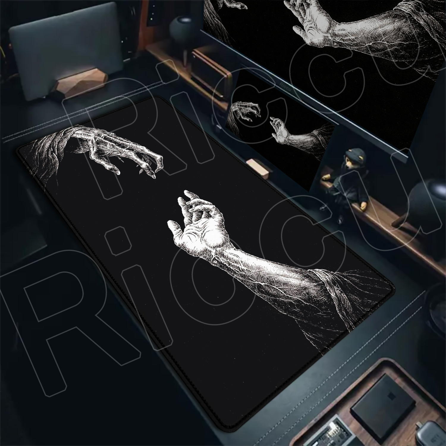 HD Large Black White XXL Gothi - Desk Setup Laptop And Pc のレビューと価格