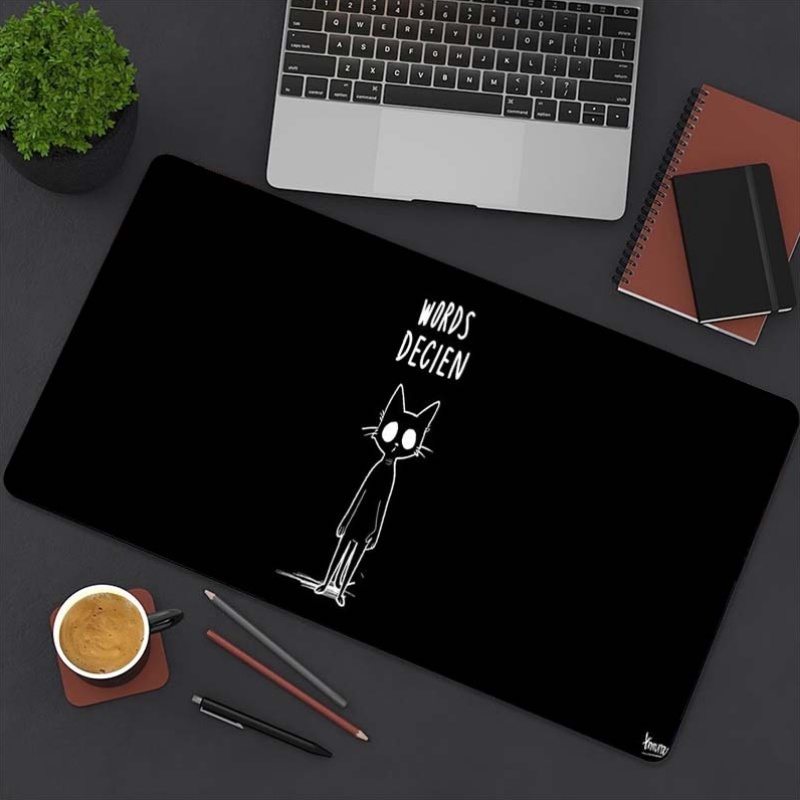 Funny Sketch Cat Words Decien  - Desk Setup For Work のレビューと価格