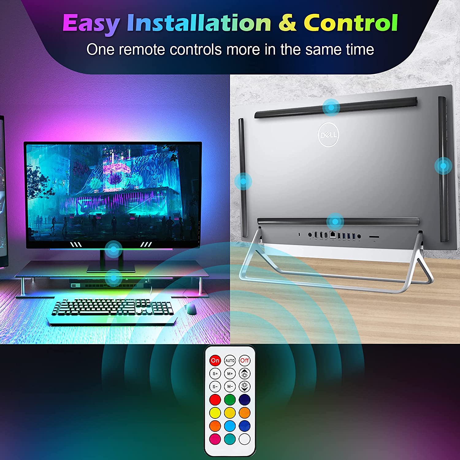 Under Monitor Light Bar RGB Dr - Setup Desk Monitor のレビューと価格