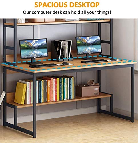 55-Inch Wide Computer Desk Wit - Desk Setup Natural のレビューと価格