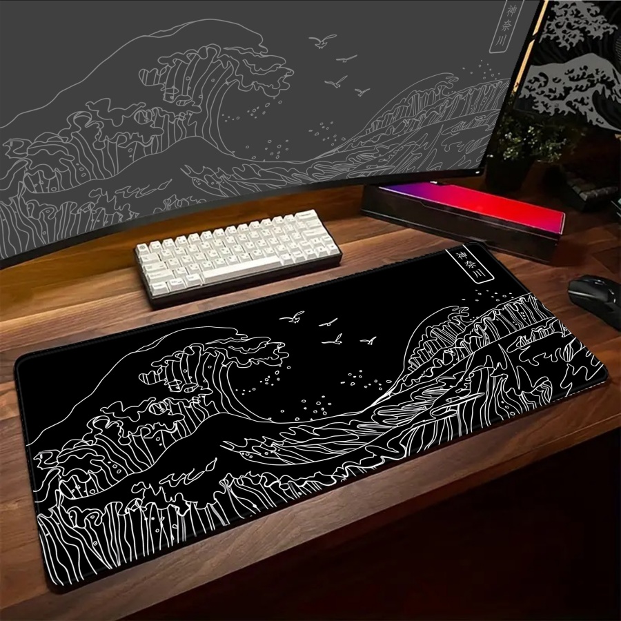 Pc Gamer Mousepad Great Wave K - Desk Setup Laptop And Pc のレビューと価格