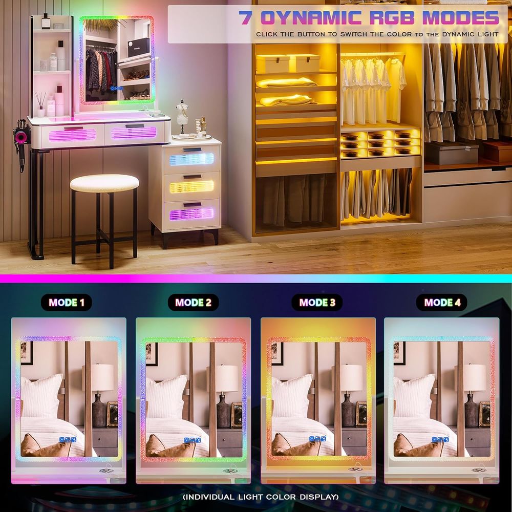 Makeup Vanity Desk with WirelC - Desk Vanity Setup のレビューと価格